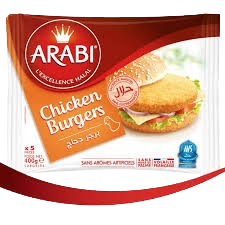 Chicken burgers surgelés x 5 pièces - 400g ARABI