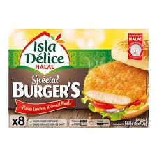 ISLA DELICE Pané de volaille halal spécial burger 560g