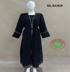 Abaya Kimono avec ceinture Noir