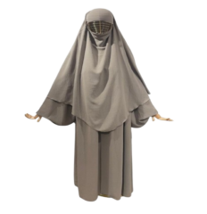 Abaya gris taupe