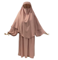Abaya rose poudré