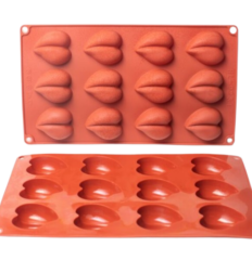 Moule silicone 12 Cœur en biais
