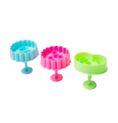 Lot de 3 emporte pièce piston Sablés Ronds et Bretzels