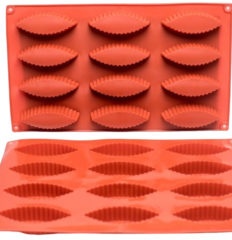 Moule silicone 12 Barquettes cannelées