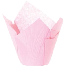 Caissettes tulipe rose