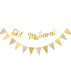 Guirlandes Or Eid Mubarak + Fanions