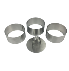 Lot de 3 cercles à entremets individuels + poussoir