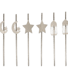 Pailles orientales Argent x6