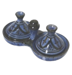 Tajine double décoratif marocain en poterie