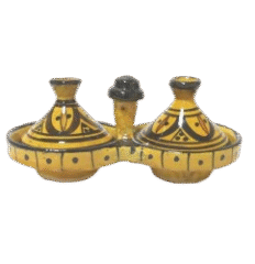 Tajine double décoratif marocain en poterie