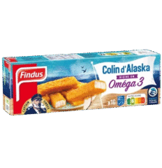 Bâtonnets de poissons panés Colin d'Alaska MSC FINDUS