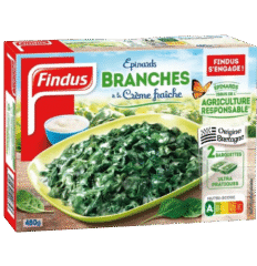 Epinards branches à la crème FINDUS : la boite de 500 g