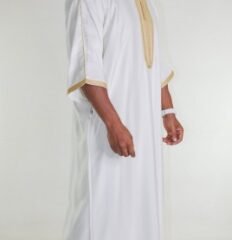 Gandoura marocaine - Blanc cassé / Broderie Doré