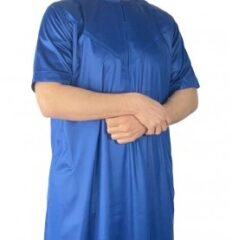 Qamis Emirati manches courtes Bleu marine