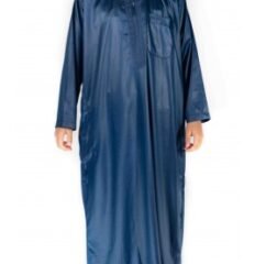 Qamis Enfant / Ado Bleu marine satiné manches longues