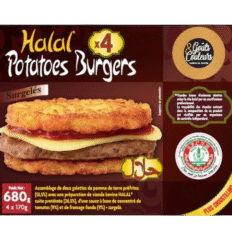 GOUTS & COULEURS Potatoes burgers halal 4 pièces 680g