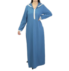 jellaba marocaine avec dentelle et capuche