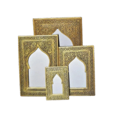Miroir mural marocain - Cadre en arc doré