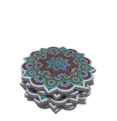 sous-verres artisanaux ornés de motifs géométriques marocains